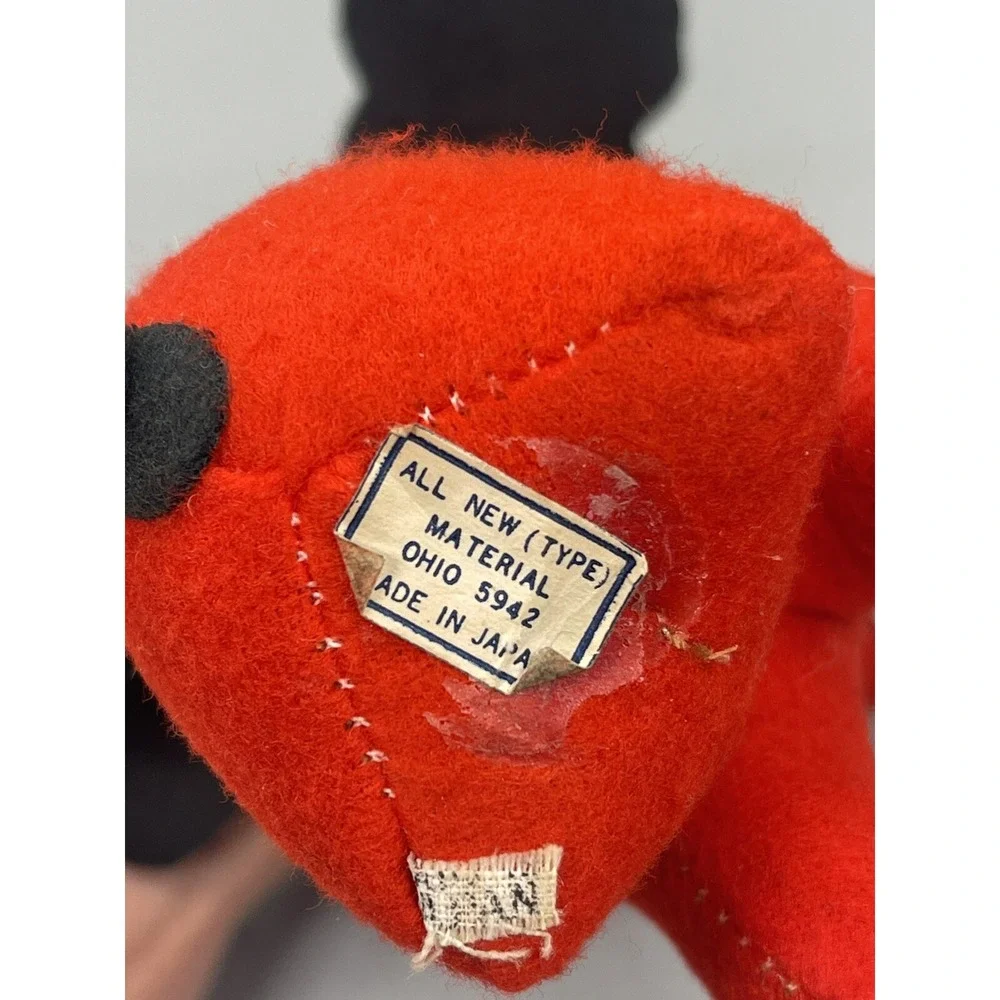 Vintage MCM‎ Red Felt Dog Christmas Decoration Made In Japan